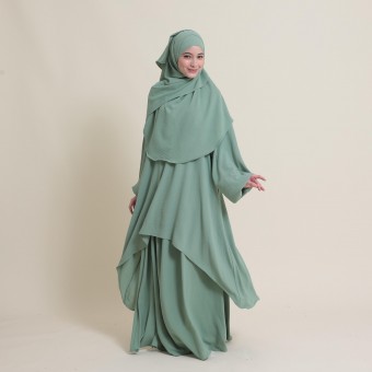 SET MANIS DUSTY GREEN (instant naura + blouse + skirt)