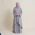 SET MANIS LIGHT GREY (instant naura + blouse + skirt)