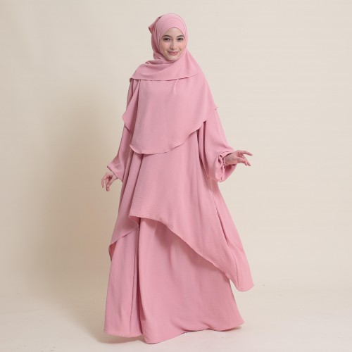 SET MANIS LIGHT PINK (instant naura + blouse + skirt)