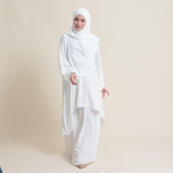 SET MANIS OFFWHITE (instant naura + blouse + skirt)