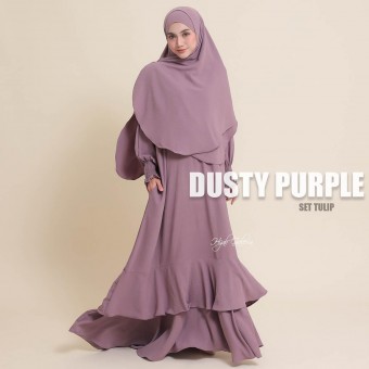 SET TULIP DUSTY PURPLE (JUBAH + INSTANT NAURA)