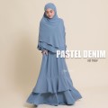 SET TULIP PASTEL DENIM (JUBAH + INSTANT NAURA)