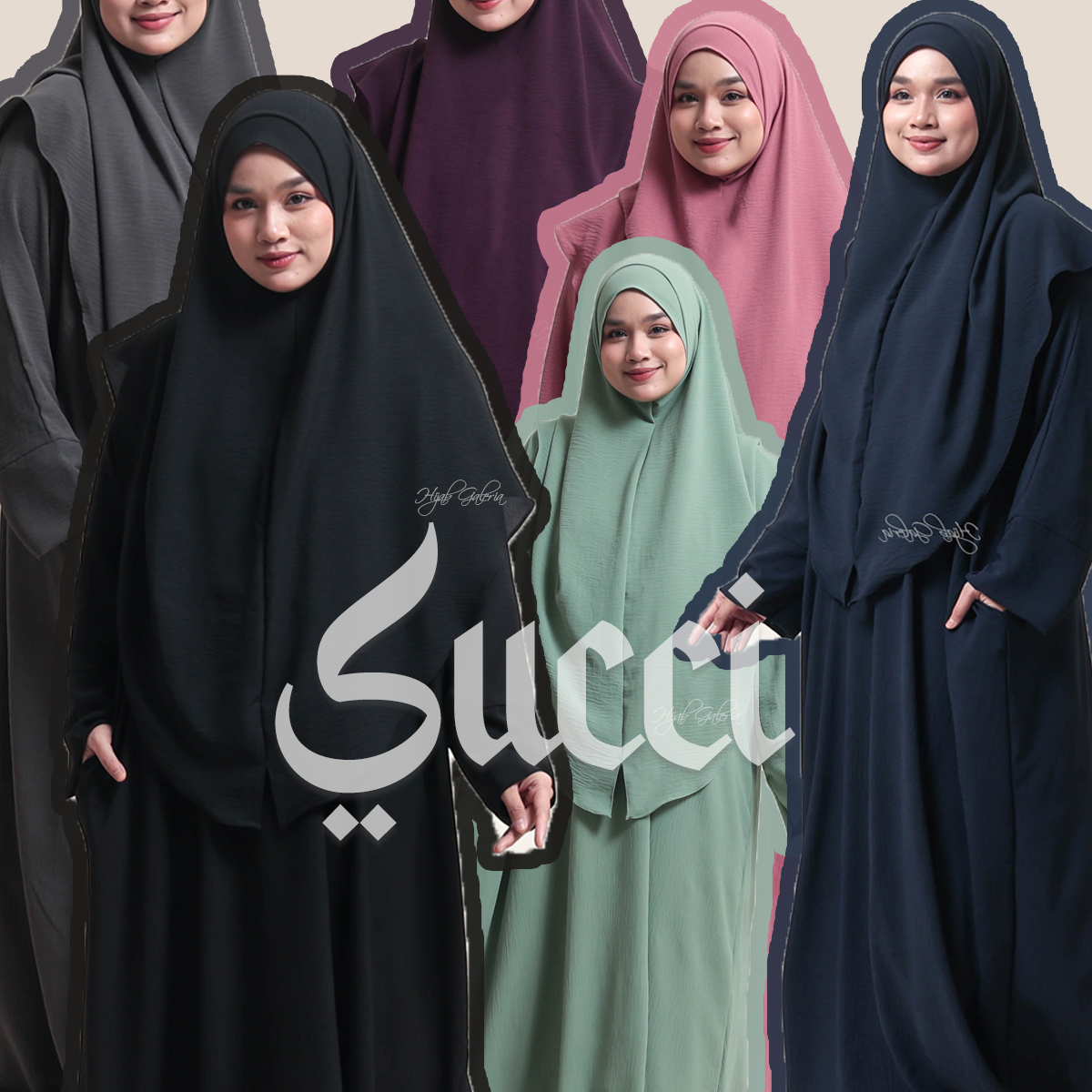 SET SUCCI [ KAFTAN ABAYA + TUDUNG SARUNG ]